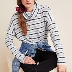SALE‼️Saturday Sunday Pippa Hacci Cowlneck Sweater Sz M Striped Rib Knit Top
